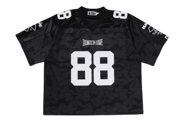 SOLID CAMO MULTI LOGO RELAXED FIT FOOTBALL JERSEY